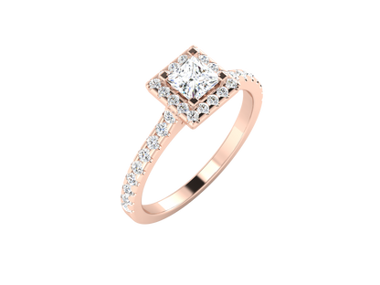 Éclat Avant-Garde Statement  – 0.65ct Princess Diamonds Gold Ring