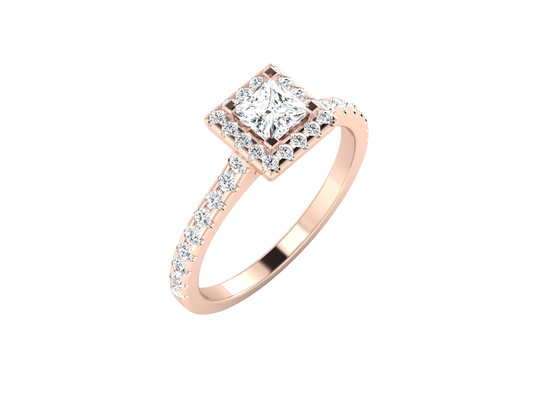 Éclat Avant-Garde Statement  – 0.65ct Princess Diamonds Gold Ring