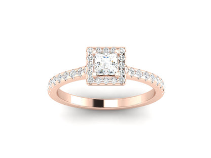 Éclat Avant-Garde Statement  – 0.65ct Princess Diamonds Gold Ring