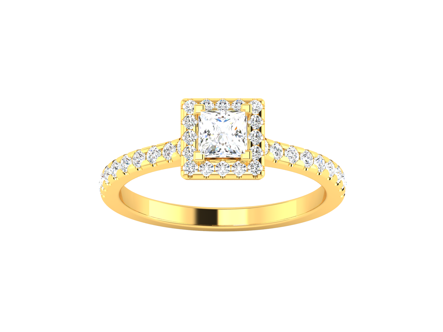 Éclat Avant-Garde Statement  – 0.65ct Princess Diamonds Gold Ring