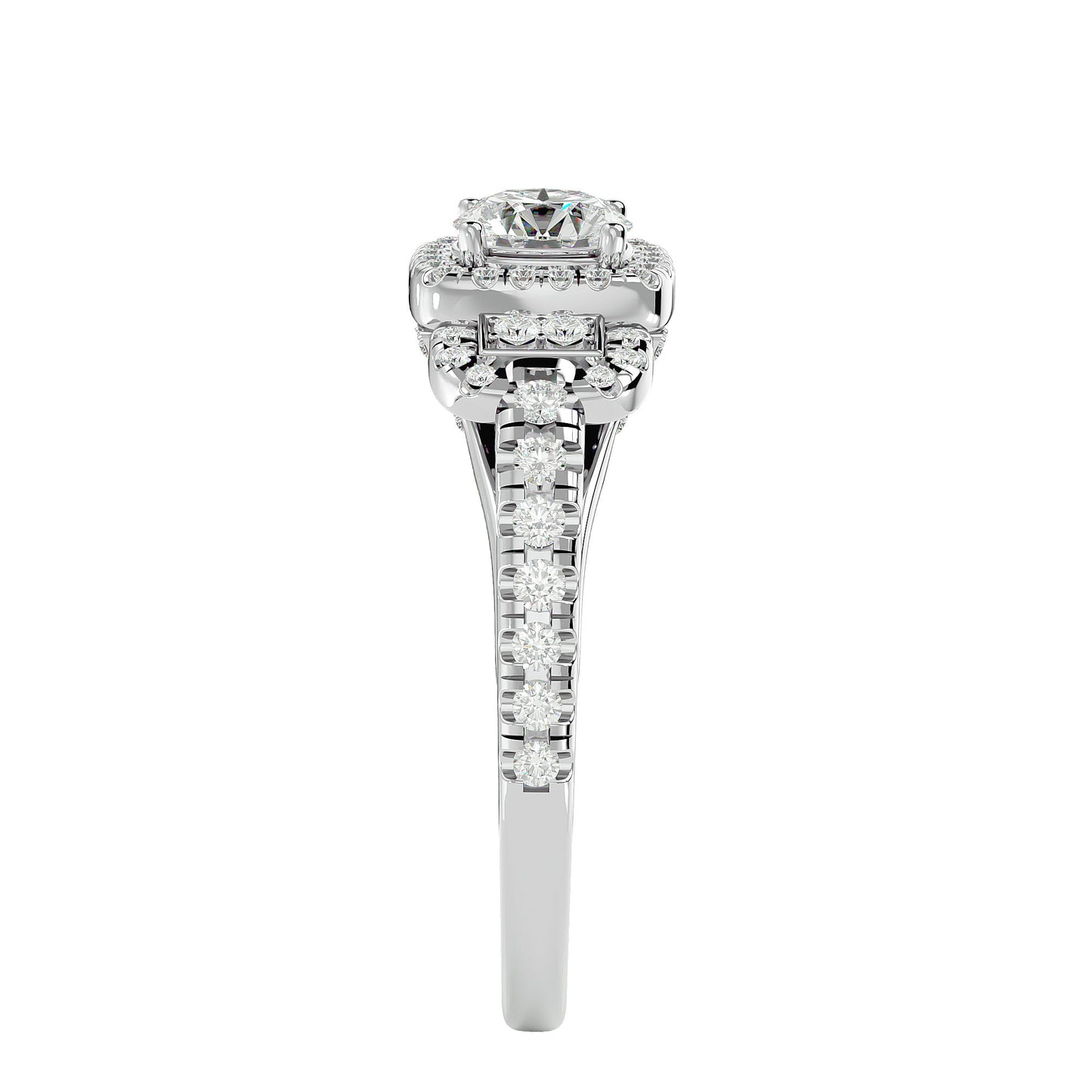 Lumière Stellar Halo Band In Yellow Gold  - 1.21 Ct Round Diamond Ring