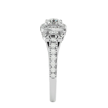 Lumière Stellar Halo Band In Yellow Gold  - 1.21 Ct Round Diamond Ring