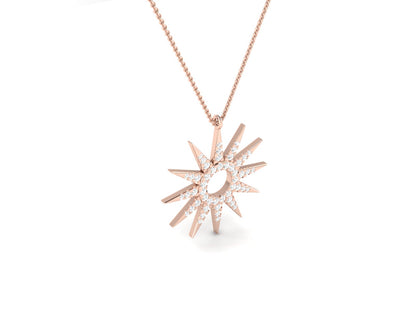 Celestial Radiance Diamond Stud Pendent-Sparkling Round