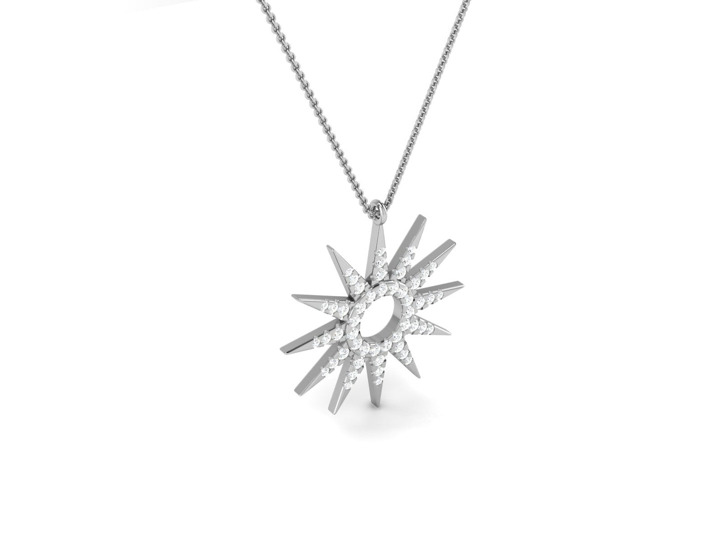 Celestial Radiance Diamond Stud Pendent-Sparkling Round