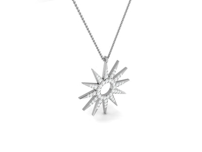 Celestial Radiance Diamond Stud Pendent-Sparkling Round