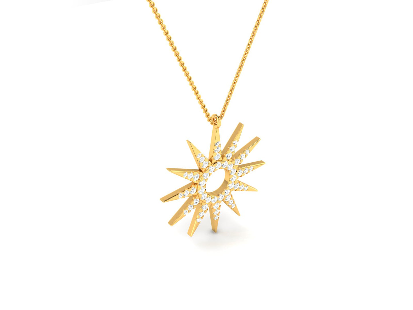 Celestial Radiance Diamond Stud Pendent-Sparkling Round