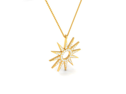 Celestial Radiance Diamond Stud Pendent-Sparkling Round