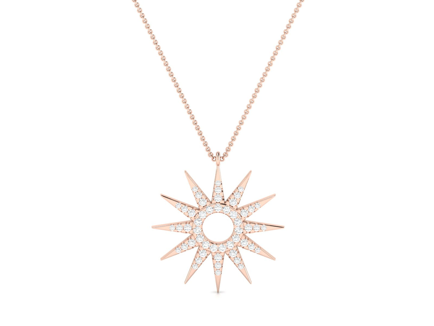Celestial Radiance Diamond Stud Pendent-Sparkling Round