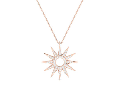 Celestial Radiance Diamond Stud Pendent-Sparkling Round
