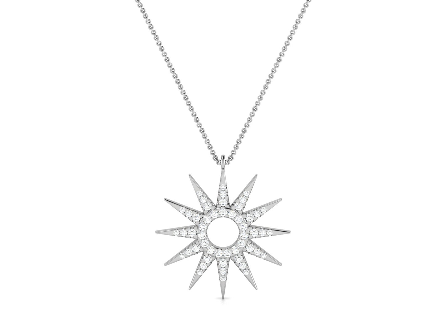 Celestial Radiance Diamond Stud Pendent-Sparkling Round