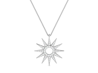 Celestial Radiance Diamond Stud Pendent-Sparkling Round