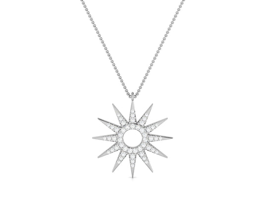 Celestial Radiance Diamond Stud Pendent-Sparkling Round