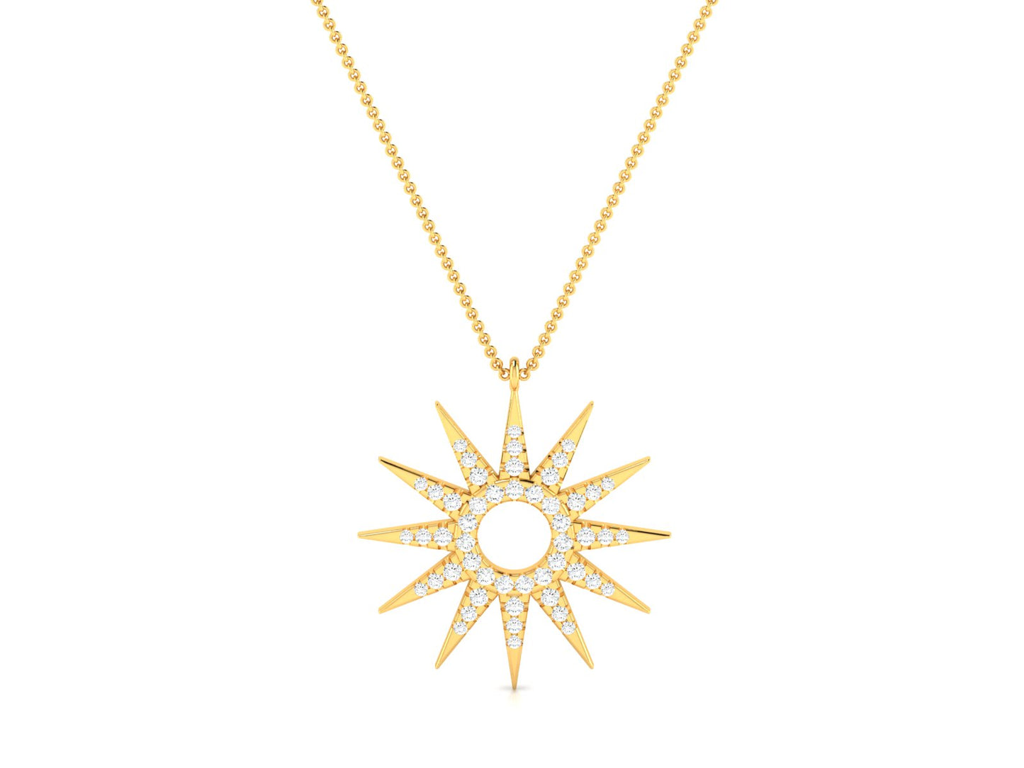 Celestial Radiance Diamond Stud Pendent-Sparkling Round