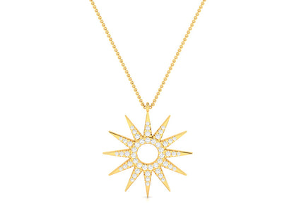 Celestial Radiance Diamond Stud Pendent-Sparkling Round