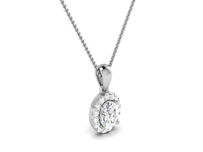 Ovel Cluster Pendent In Gold - 0.89 Diamonds