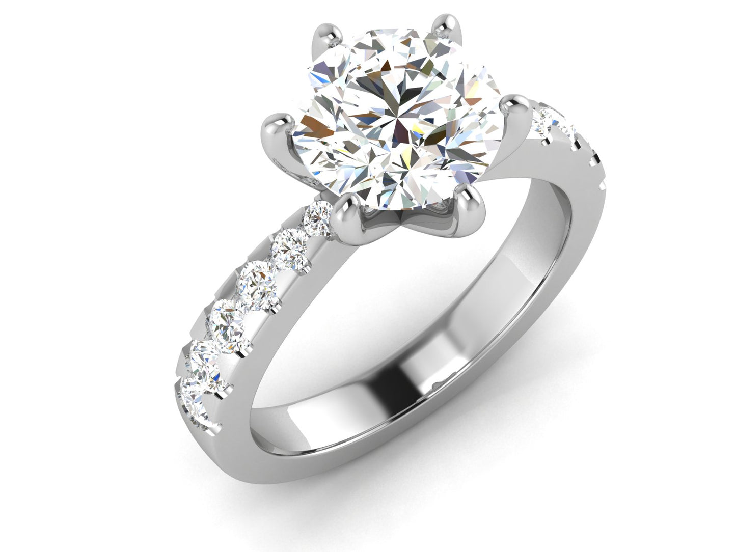 1.69 ct Round Brilliant Diamond Engagement Ring in White Gold – Classic Sparkle, Timeless Elegance