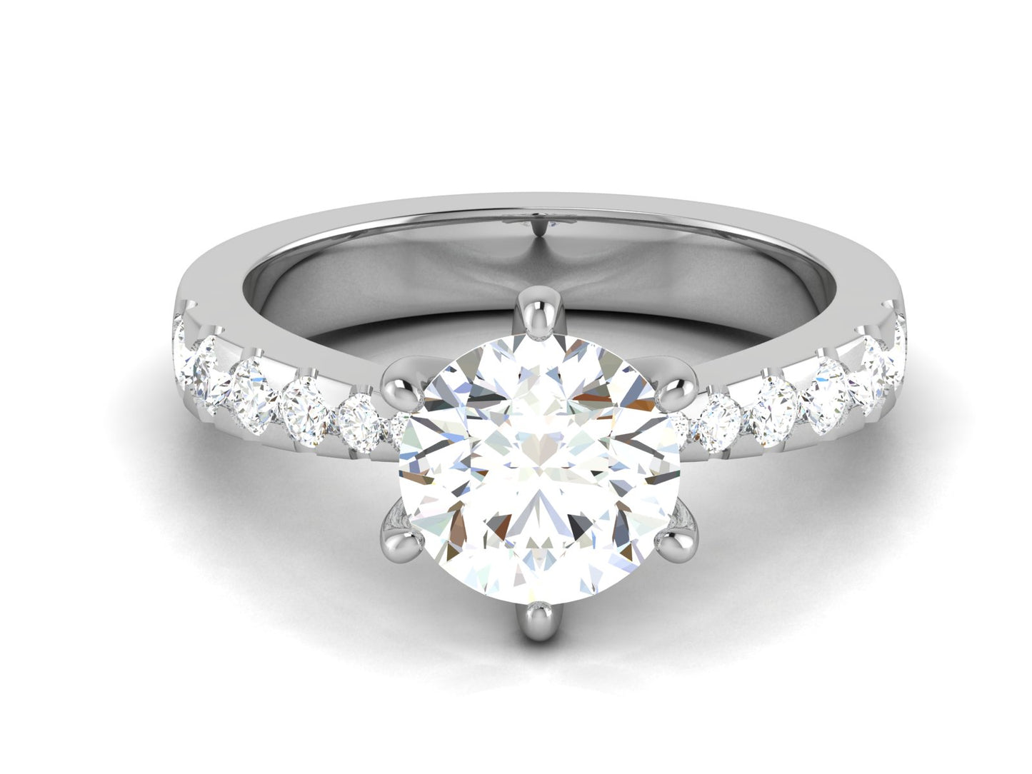 1.69 ct Round Brilliant Diamond Engagement Ring in White Gold – Classic Sparkle, Timeless Elegance