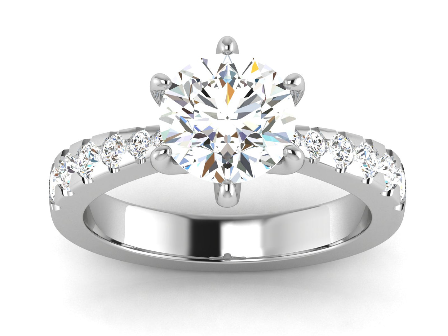 1.69 ct Round Brilliant Diamond Engagement Ring in White Gold – Classic Sparkle, Timeless Elegance