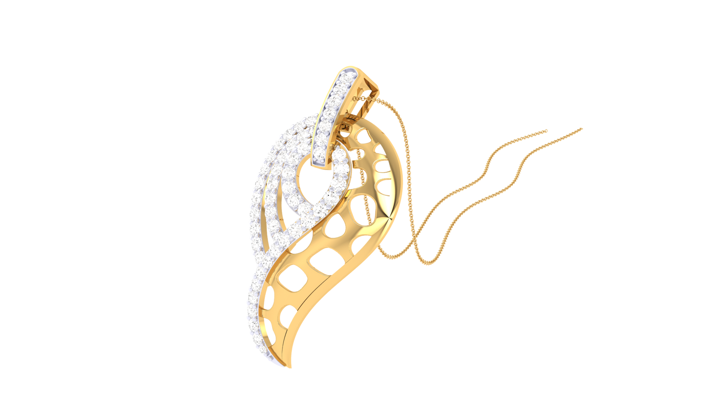 Caspian Flow Pendent In Gold - 0.45 Ct Brilliant Cut Diamonds
