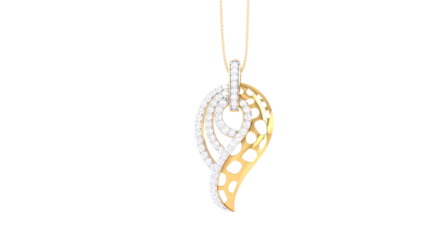 Caspian Flow Pendent In Gold - 0.45 Ct Brilliant Cut Diamonds