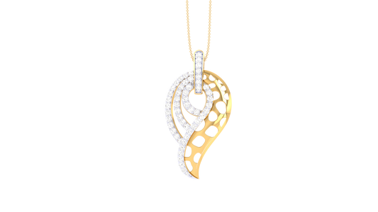 Caspian Flow Pendent In Gold - 0.45 Ct Brilliant Cut Diamonds