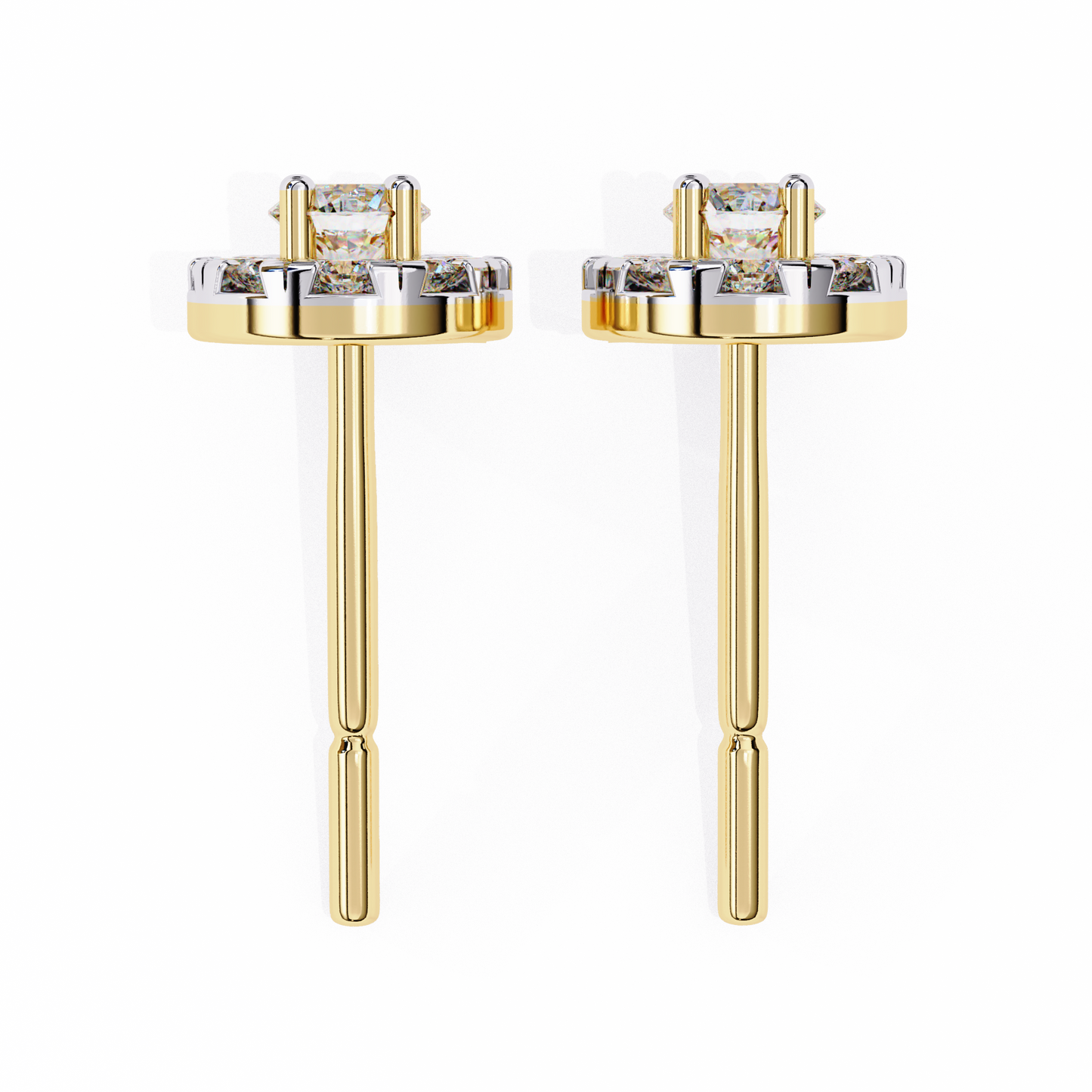 Timeless Cluster Diamond Halo Earrings in Gold- 0.26 Ct
