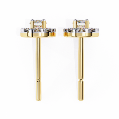 Timeless Cluster Diamond Halo Earrings in Gold- 0.26 Ct