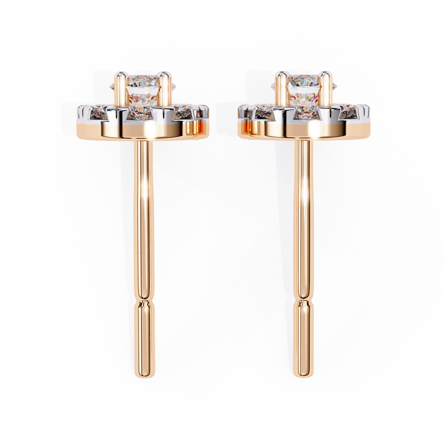 Timeless Cluster Diamond Halo Earrings in Gold- 0.26 Ct