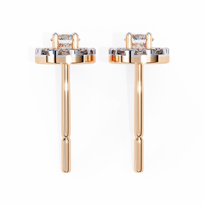 Timeless Cluster Diamond Halo Earrings in Gold- 0.26 Ct