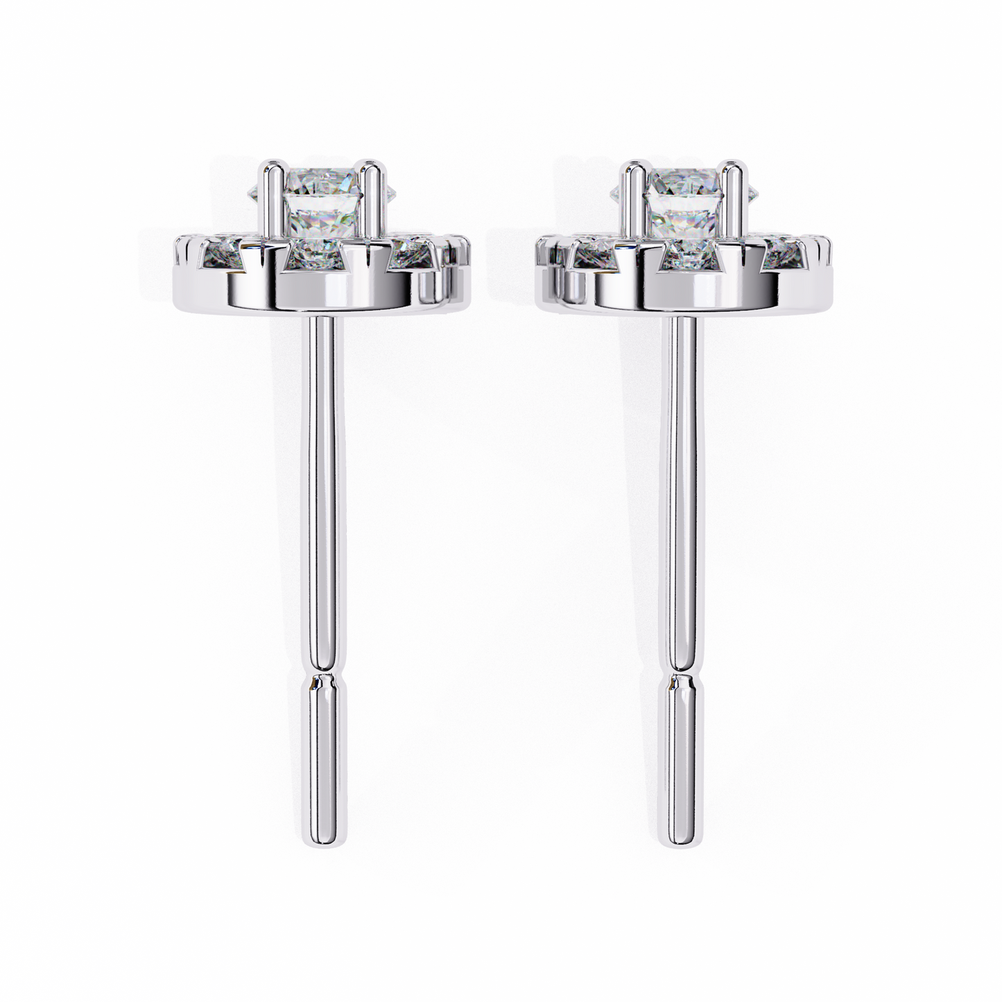 Timeless Cluster Diamond Halo Earrings in Gold- 0.26 Ct