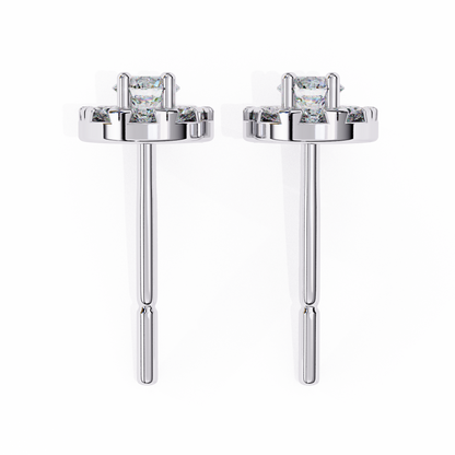 Timeless Cluster Diamond Halo Earrings in Gold- 0.26 Ct
