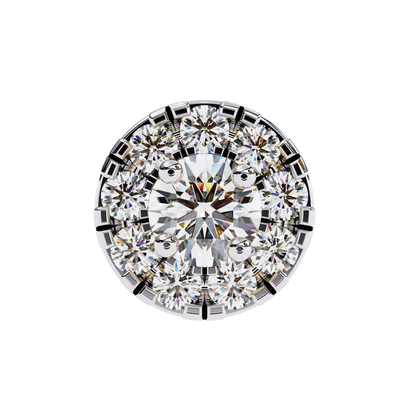 Timeless Cluster Diamond Halo Earrings in Gold- 0.26 Ct
