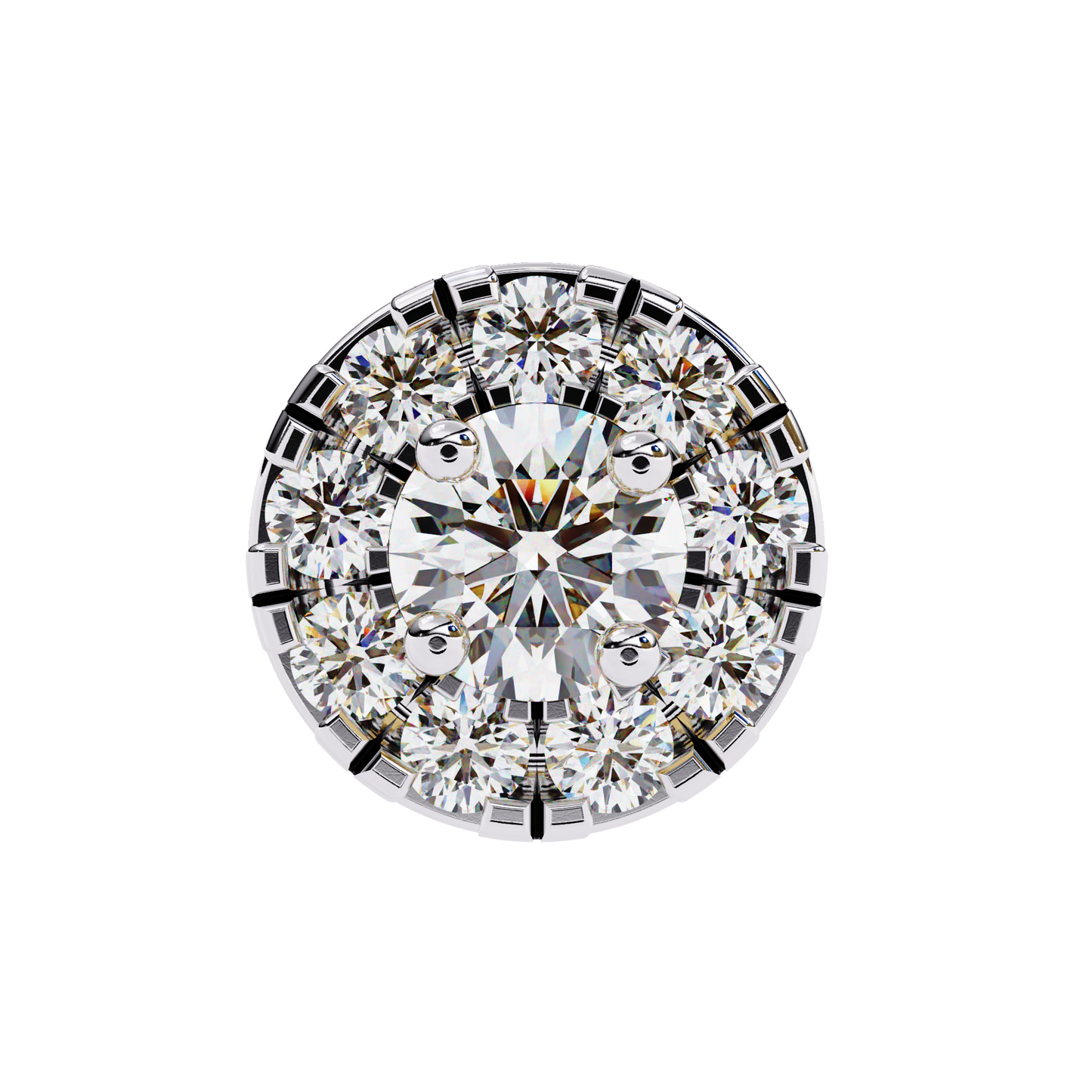 Timeless Cluster Diamond Halo Earrings in Gold- 0.26 Ct