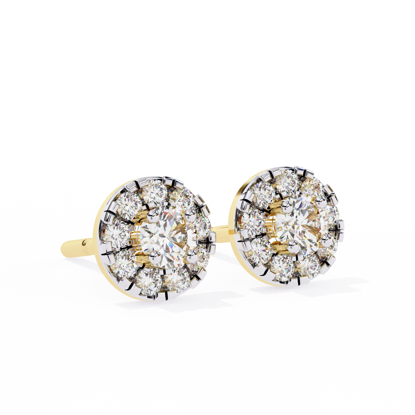 Timeless Cluster Diamond Halo Earrings in Gold- 0.26 Ct