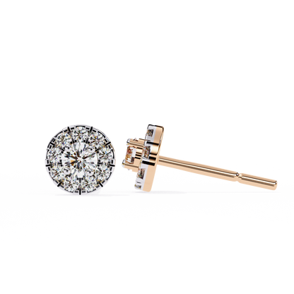 Timeless Cluster Diamond Halo Earrings in Gold- 0.26 Ct