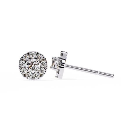 Timeless Cluster Diamond Halo Earrings in Gold- 0.26 Ct