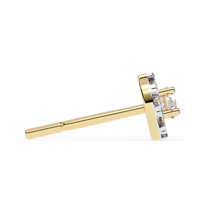 Timeless Cluster Diamond Halo Earrings in Gold- 0.26 Ct