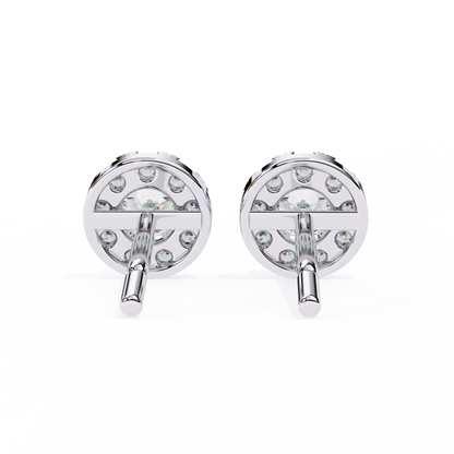 Timeless Cluster Diamond Halo Earrings in Gold- 0.26 Ct