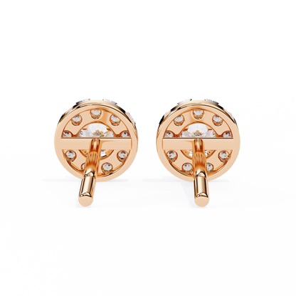 Timeless Cluster Diamond Halo Earrings in Gold- 0.26 Ct