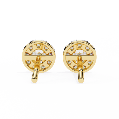 Timeless Cluster Diamond Halo Earrings in Gold- 0.26 Ct