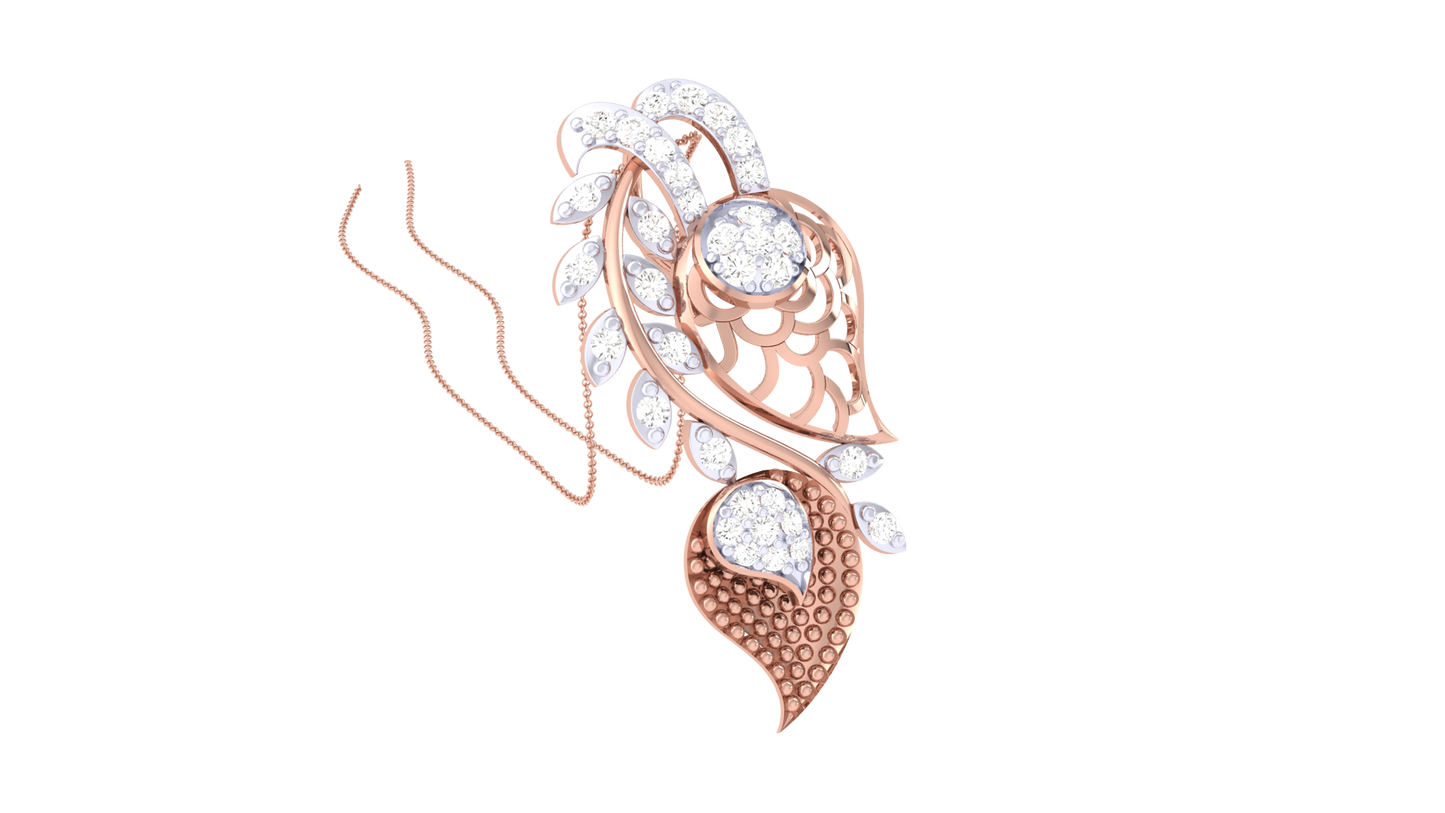 Flora Filigree Radiant Yellow Gold Pendent - 0.27 Brilliant Cut Diamonds