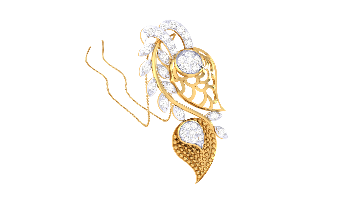 Flora Filigree Radiant Yellow Gold Pendent - 0.27 Brilliant Cut Diamonds