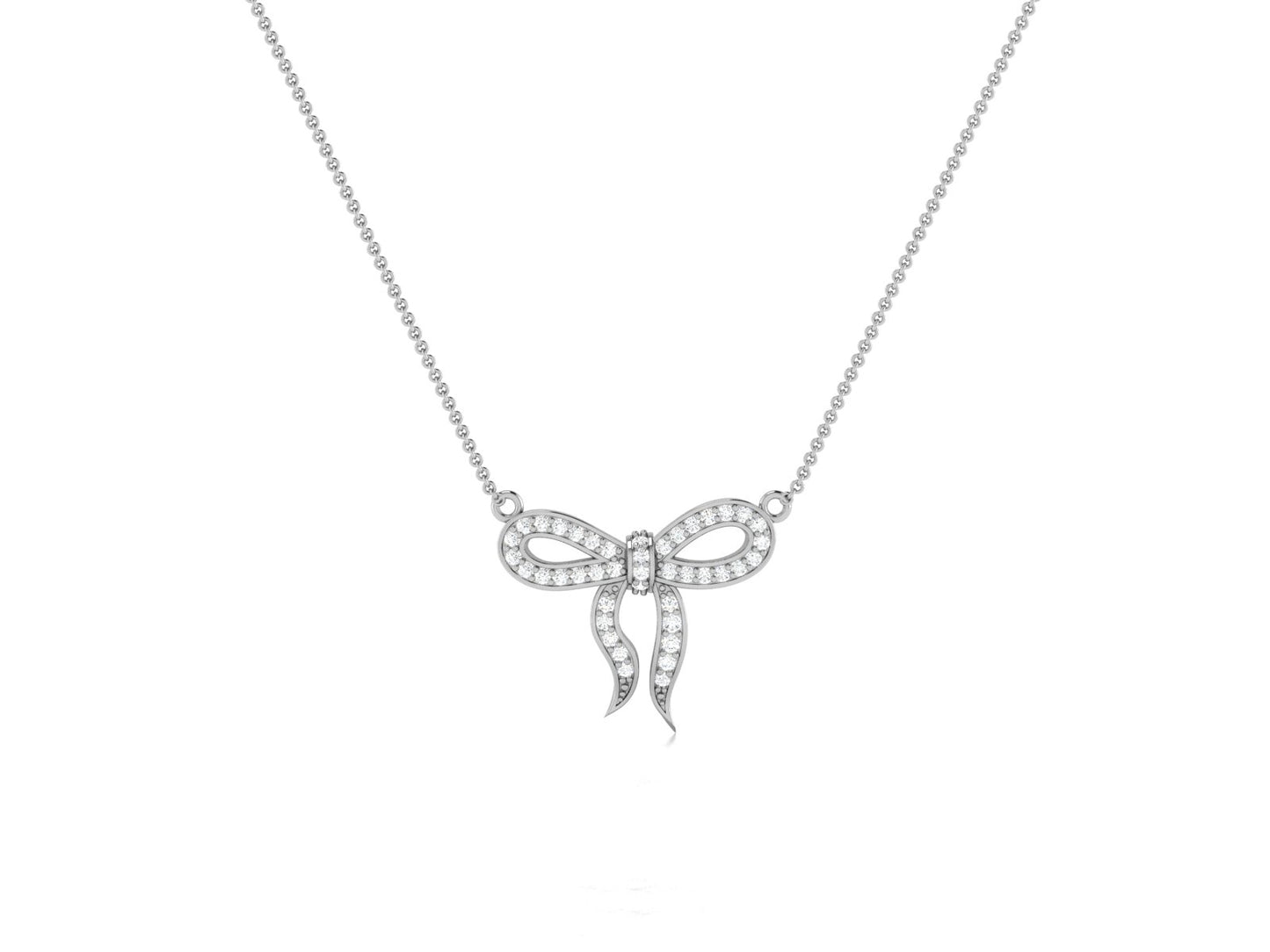 Ribbon Of Love Gold Pendent - 0.28 Ct Round Cut Diamonds