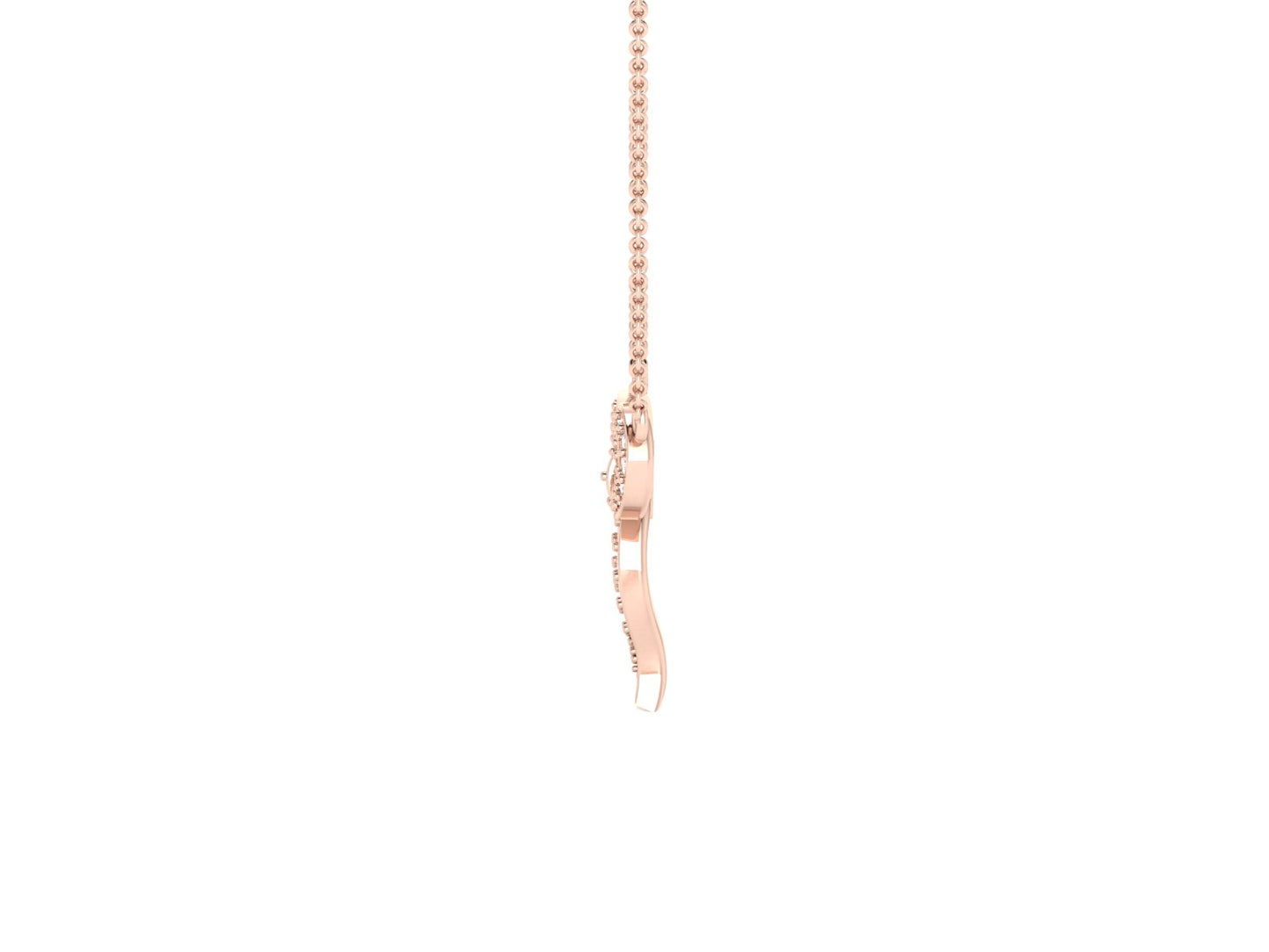Ribbon Of Love Gold Pendent - 0.28 Ct Round Cut Diamonds