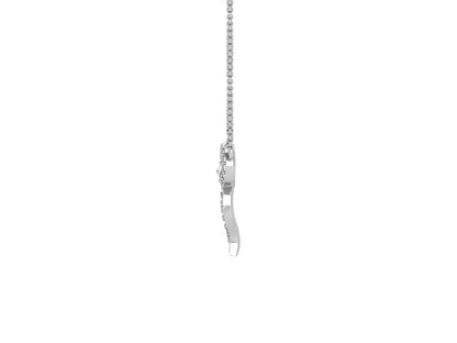 Ribbon Of Love Gold Pendent - 0.28 Ct Round Cut Diamonds