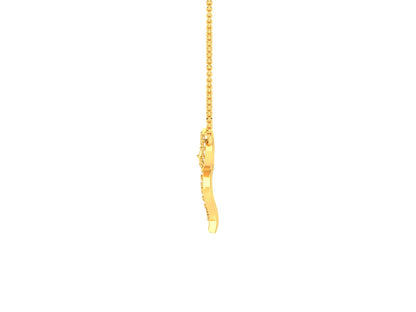 Ribbon Of Love Gold Pendent - 0.28 Ct Round Cut Diamonds