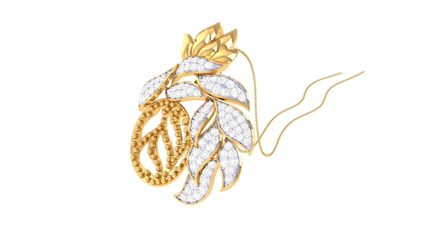 Lattice Orb Pendent In Gold - 0.62 Ct Brilliant Cut Diamonds