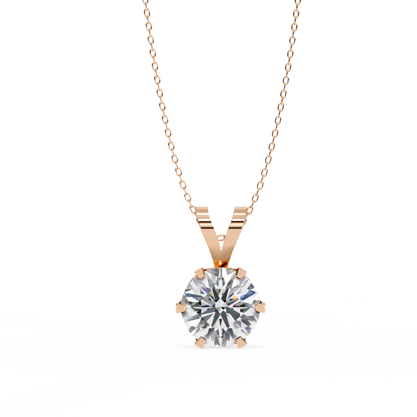 Timeless Radiance – 2.14 Ct Round-Cut Solitaire Diamond Pendant in Yellow Gold