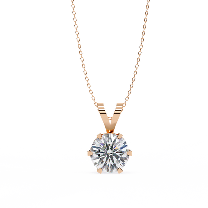 Timeless Radiance – 2.14 Ct Round-Cut Solitaire Diamond Pendant in Yellow Gold