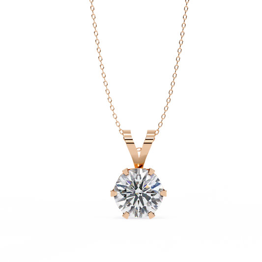 Timeless Radiance – 2.14 Ct Round-Cut Solitaire Diamond Pendant in Yellow Gold